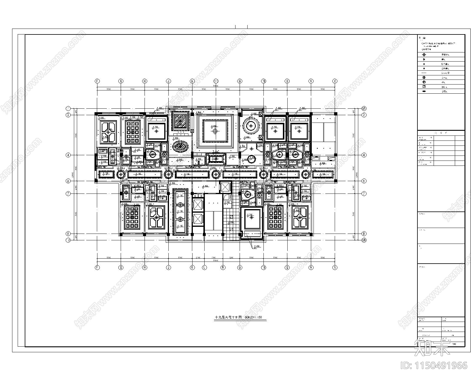 高档酒店豪华客房室内cad施工图下载【ID:1150491966】