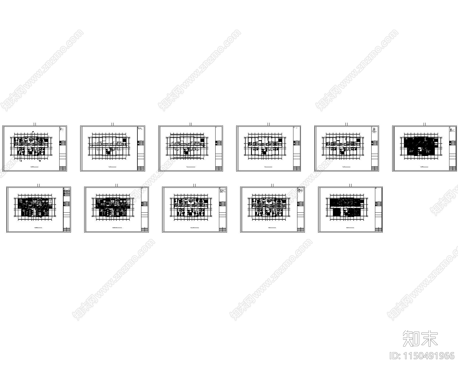 高档酒店豪华客房室内cad施工图下载【ID:1150491966】