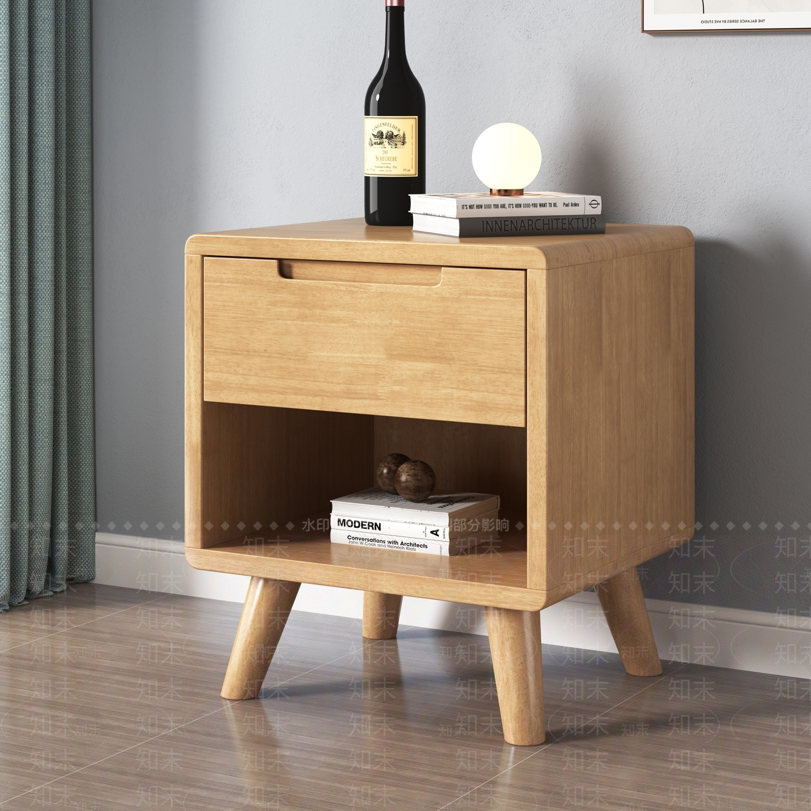 北欧卧室全实木床头柜3D模型下载【ID:1150495043】