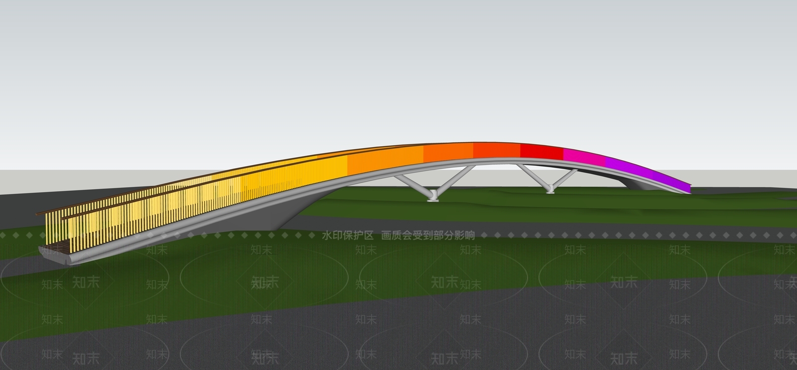 现代人行天桥SU模型下载【ID:1150497749】