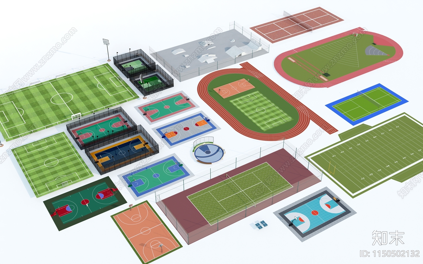 现代运动场SU模型下载【ID:1150502132】