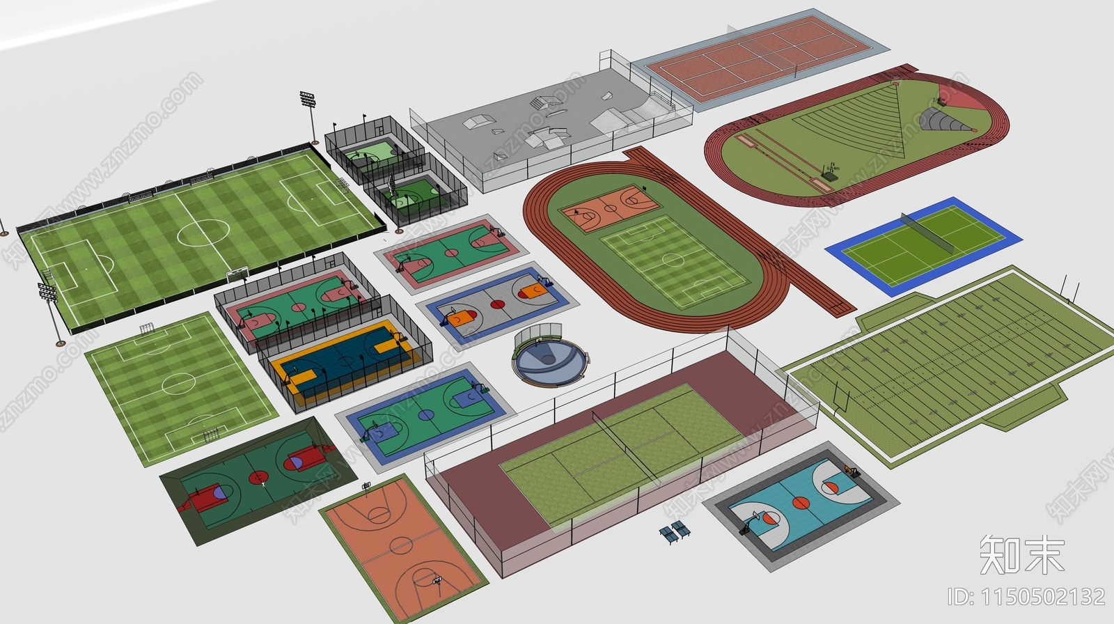 现代运动场SU模型下载【ID:1150502132】
