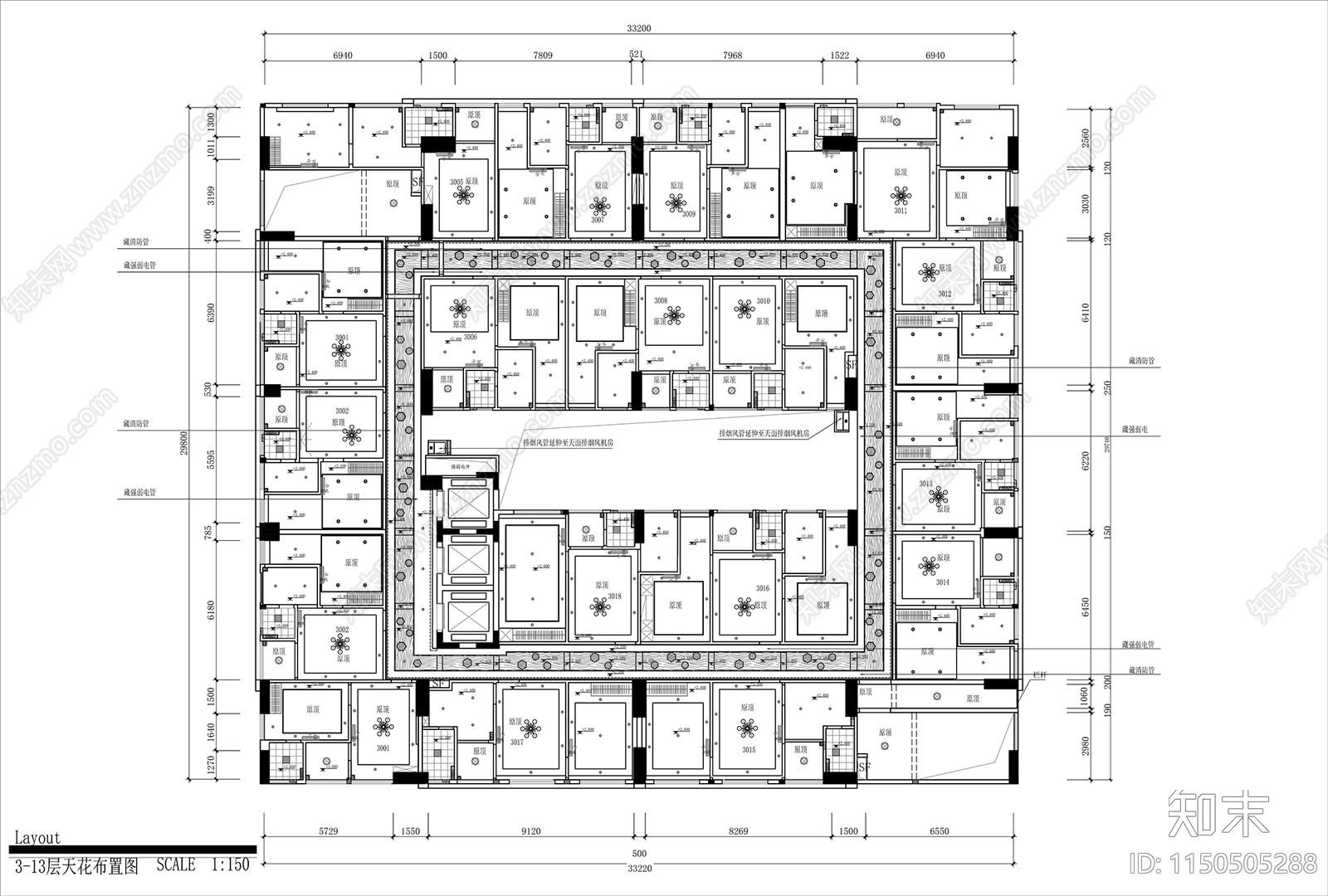 公寓楼平面方案图cad施工图下载【ID:1150505288】