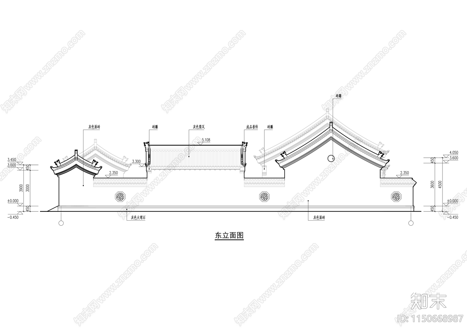 中式传统合院施工图和效果图cad施工图下载【ID:1150668987】