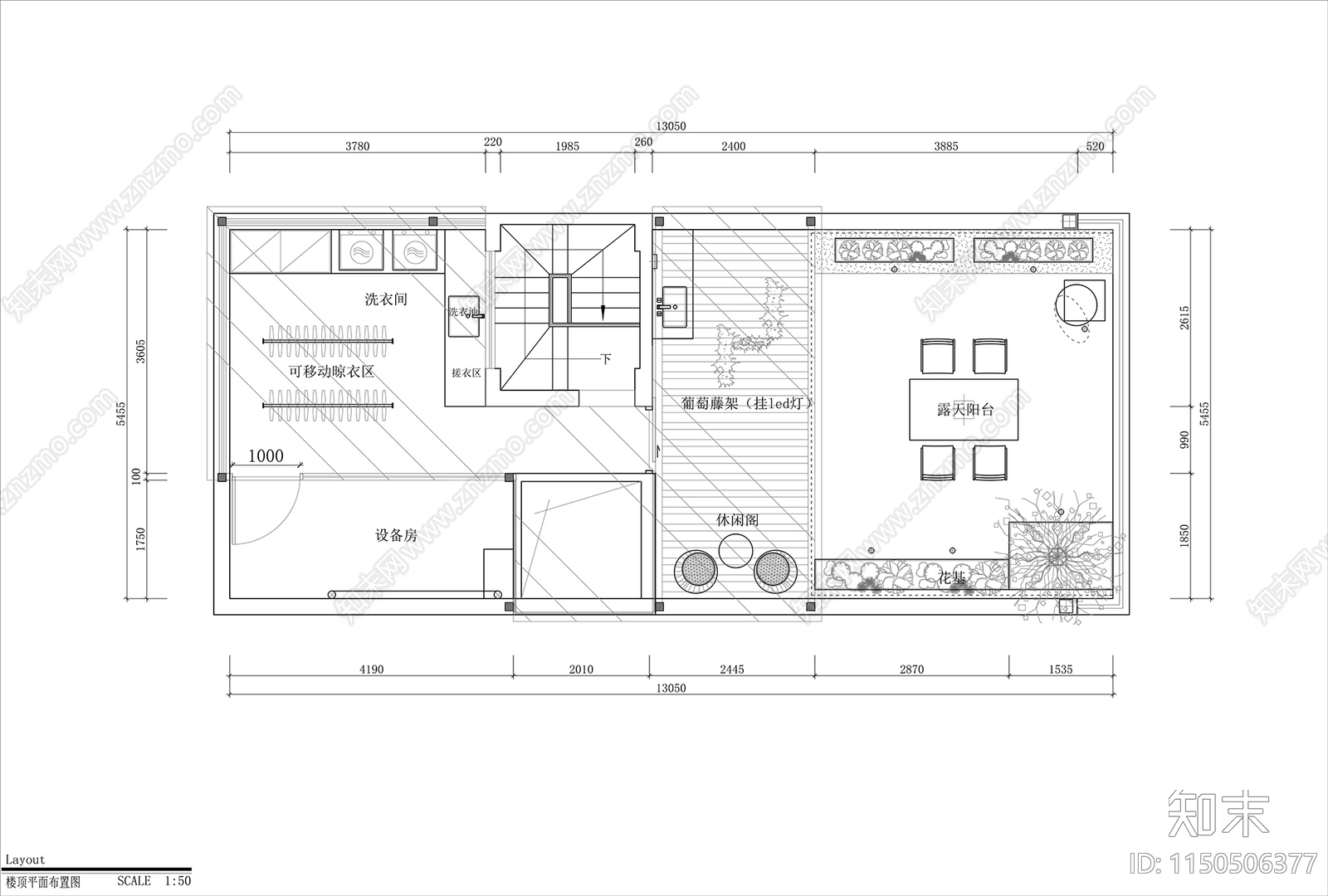 现代别墅室内cad施工图下载【ID:1150506377】