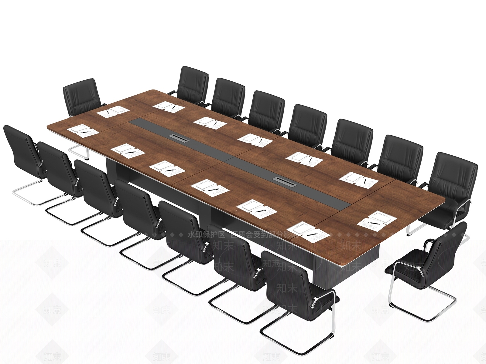 现代会议室桌椅组合3D模型下载【ID:1150506724】