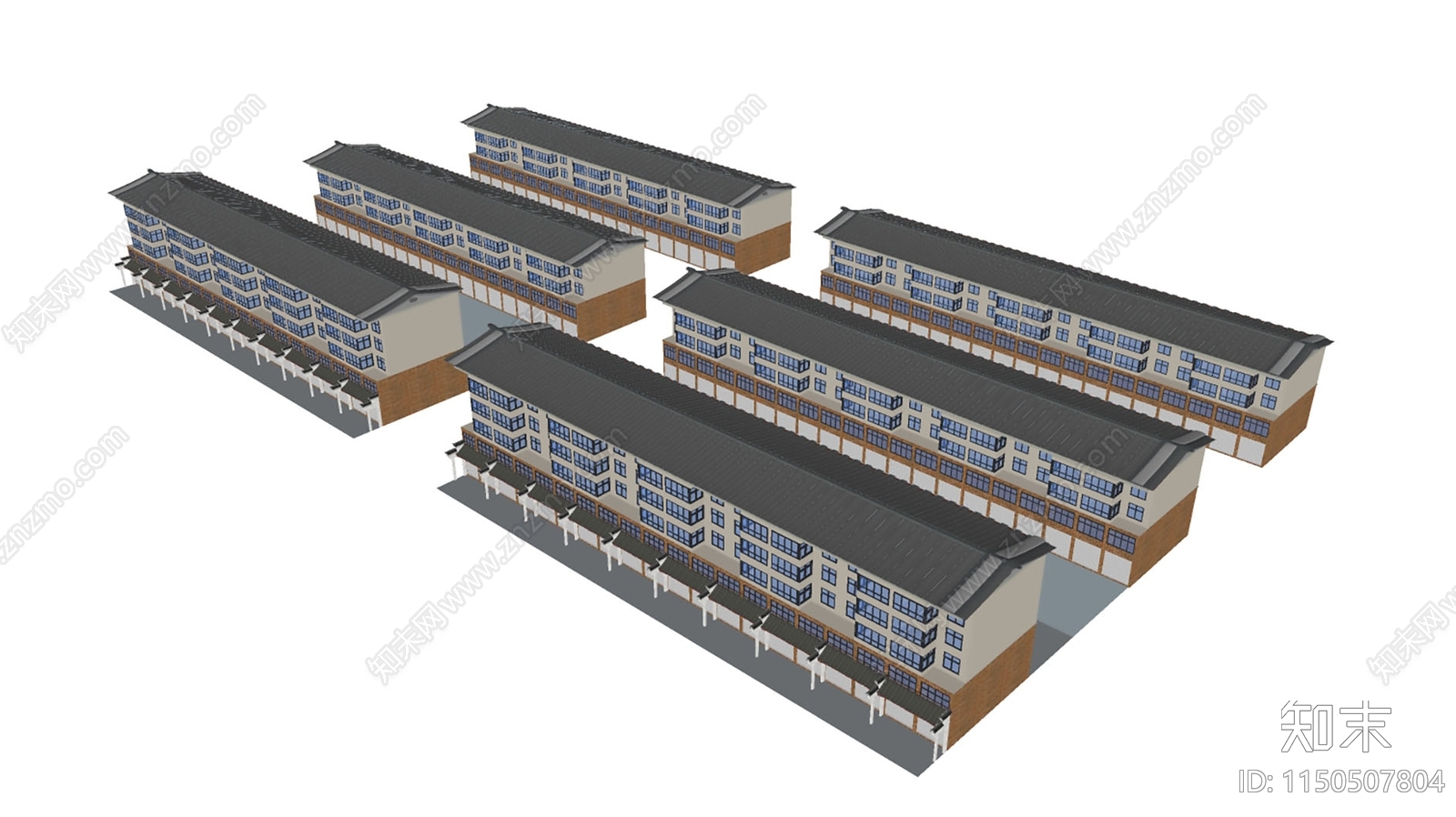 中式多层住宅SU模型下载【ID:1150507804】