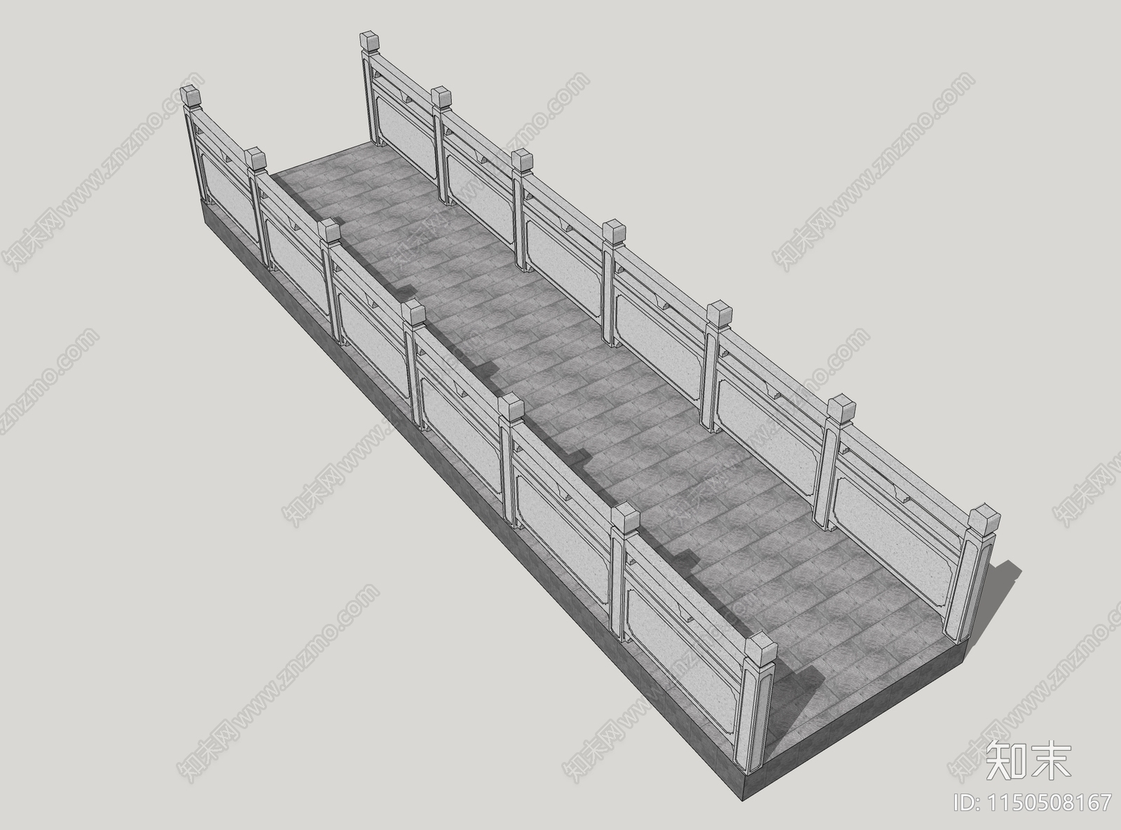 中式石桥SU模型下载【ID:1150508167】