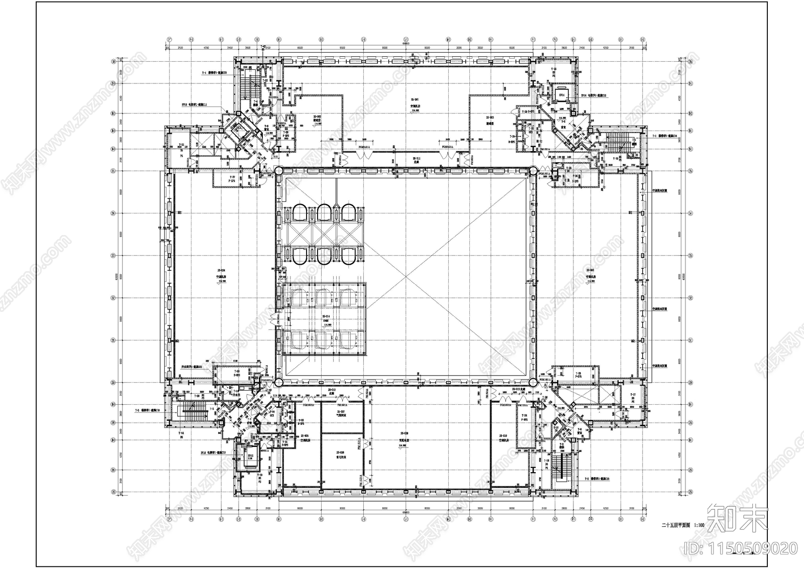 超高层北京电视台建筑cad施工图下载【ID:1150509020】