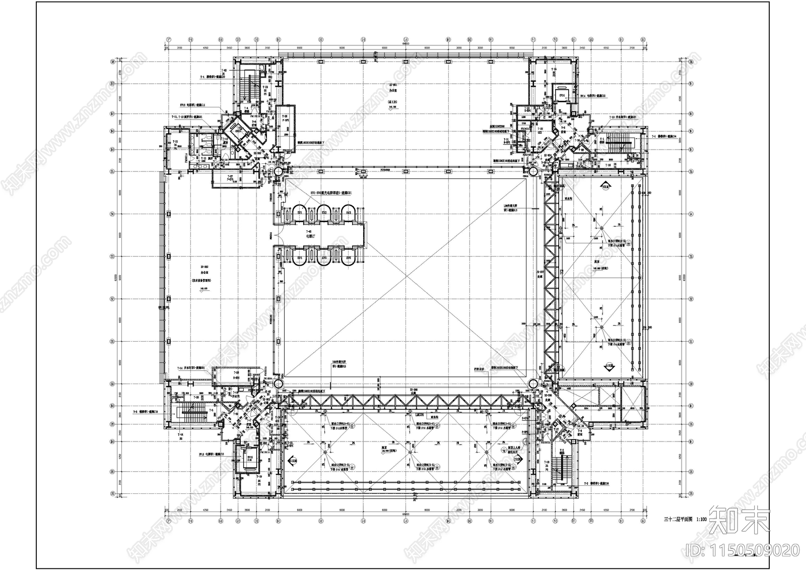 超高层北京电视台建筑cad施工图下载【ID:1150509020】