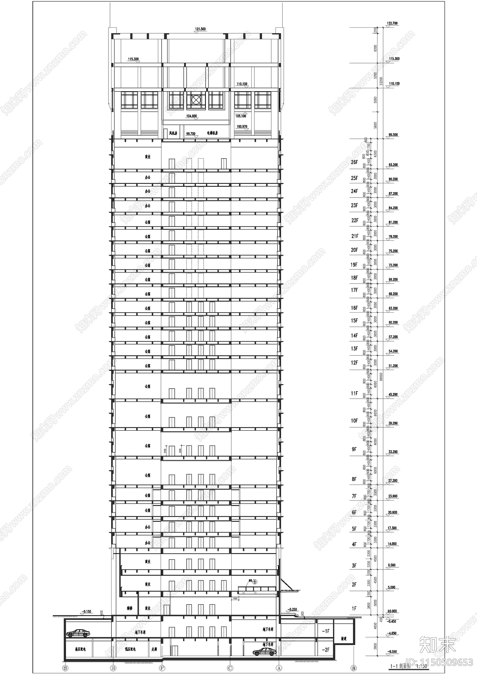 深圳英龙大厦建筑施工图下载【ID:1150509653】