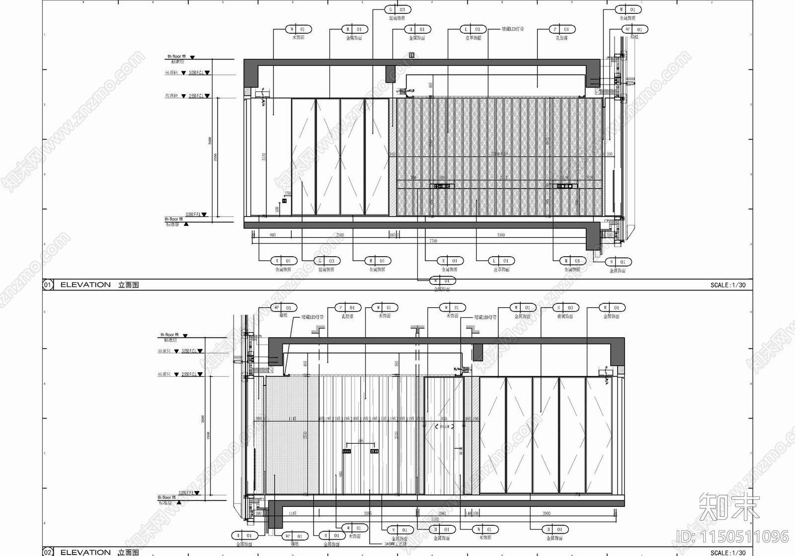 160㎡家装私宅大平层室内cad施工图下载【ID:1150511096】