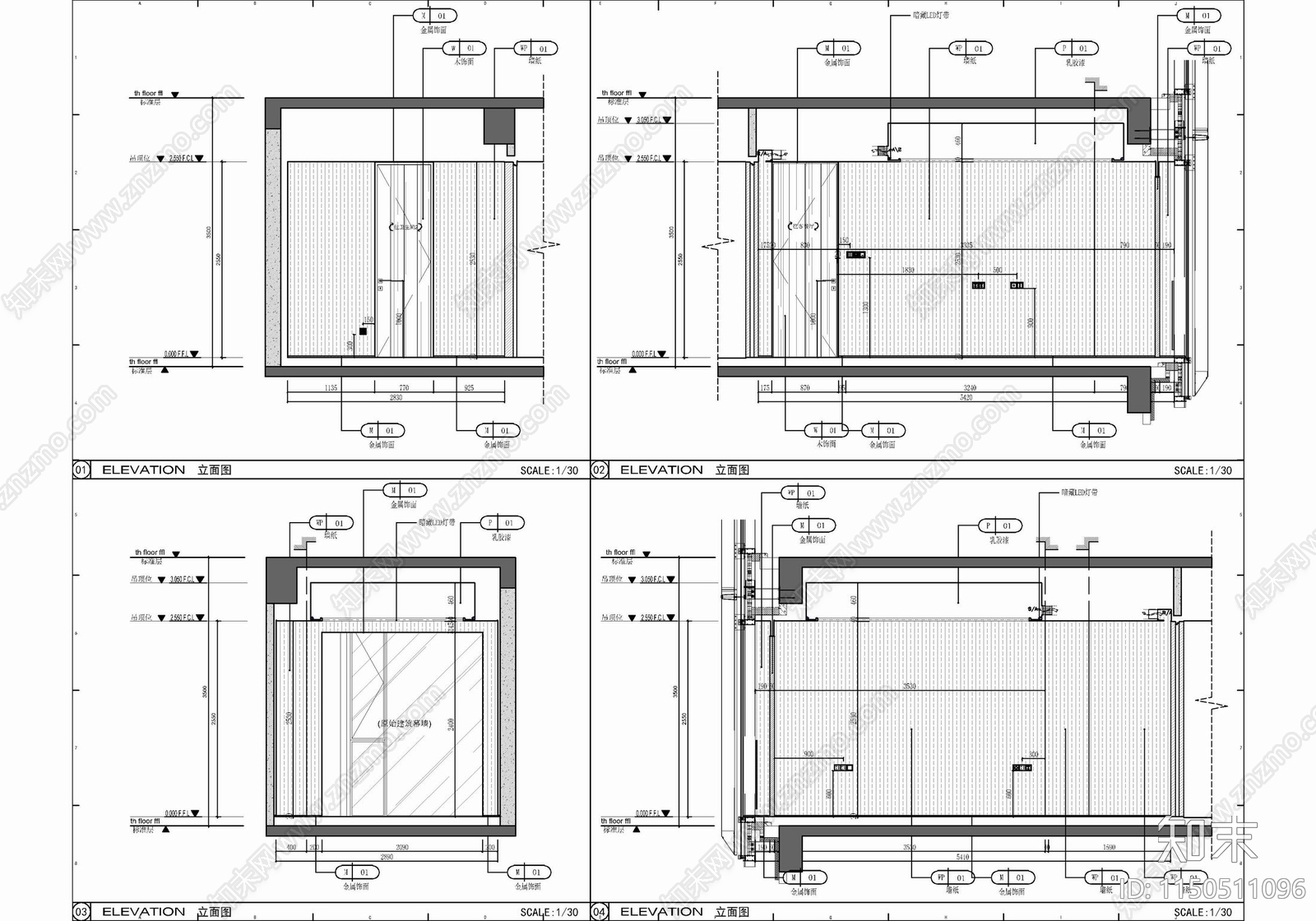 160㎡家装私宅大平层室内cad施工图下载【ID:1150511096】