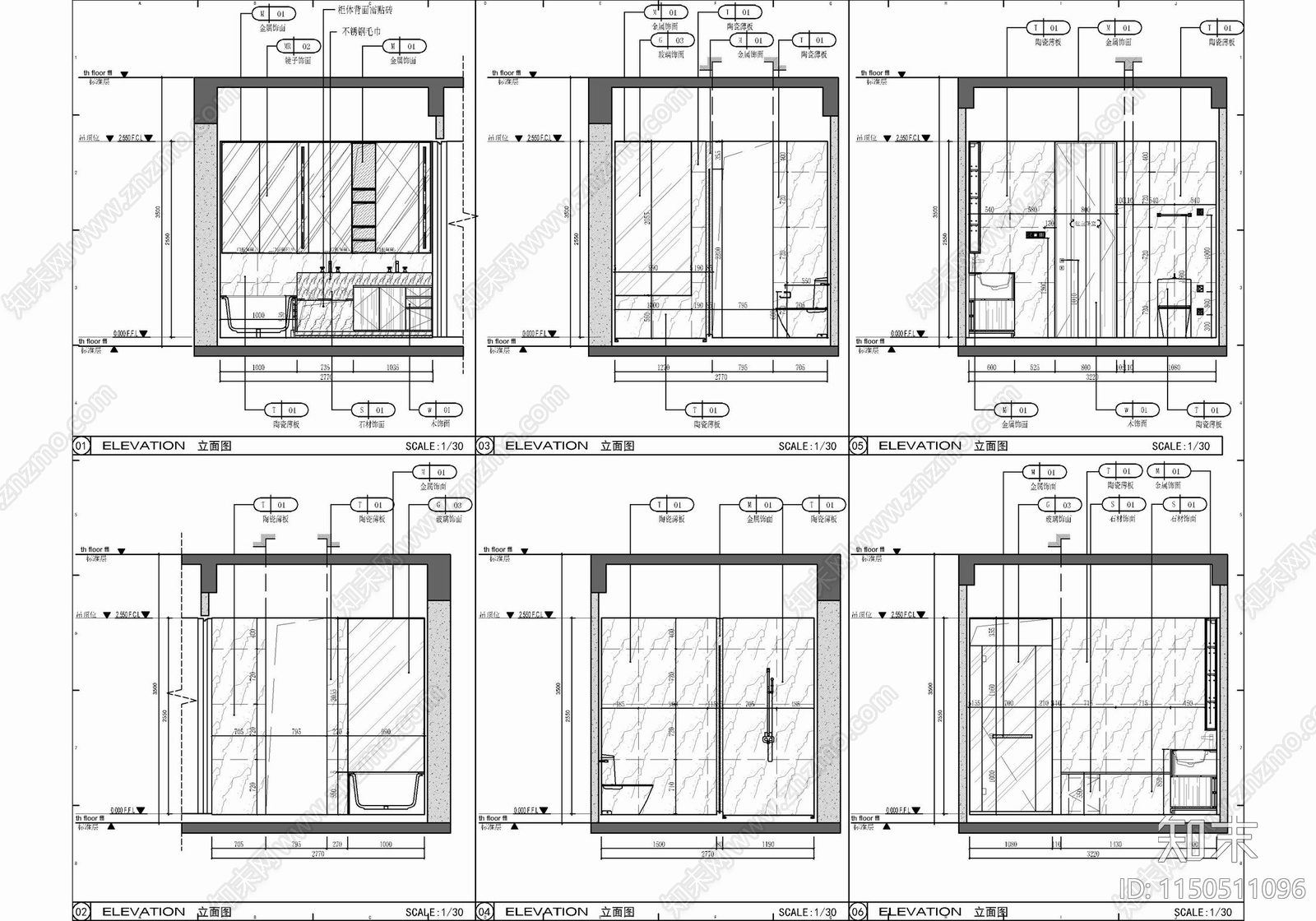 160㎡家装私宅大平层室内cad施工图下载【ID:1150511096】