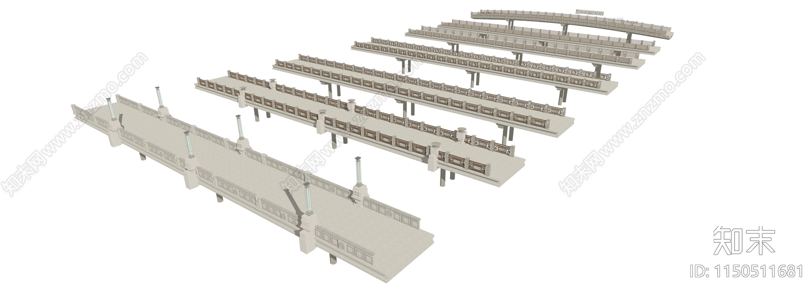 现代景观桥梁SU模型下载【ID:1150511681】