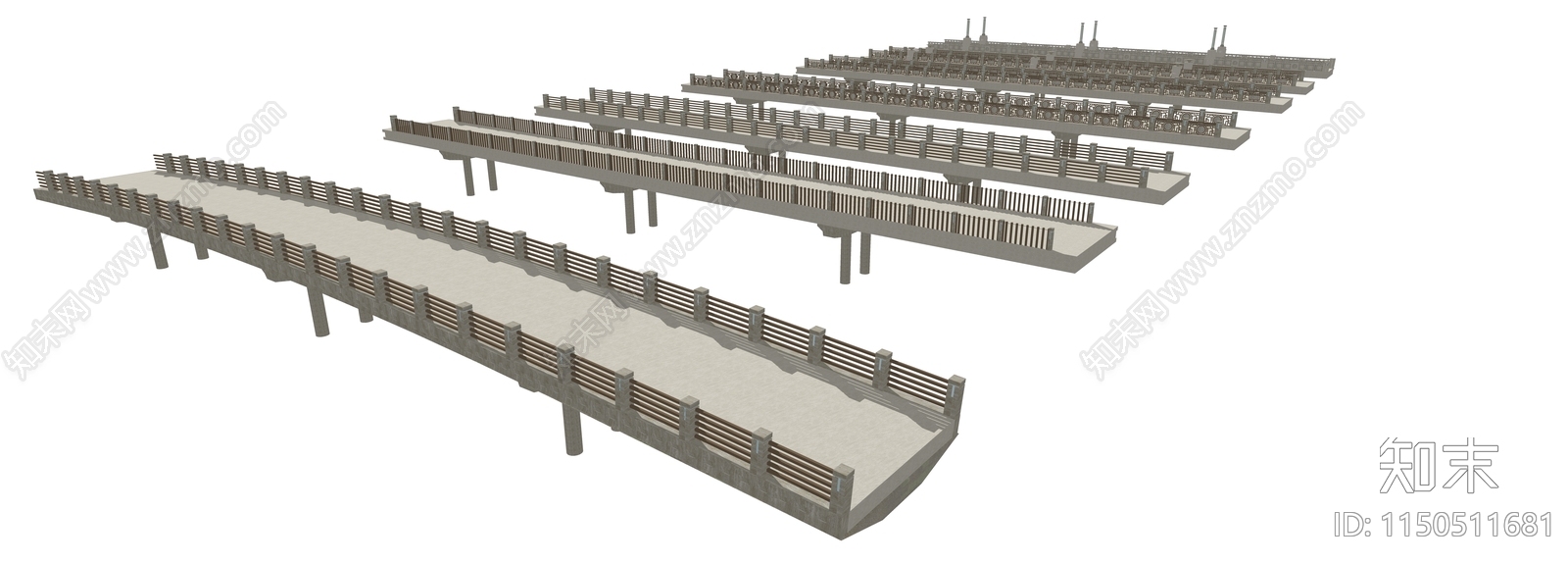 现代景观桥梁SU模型下载【ID:1150511681】