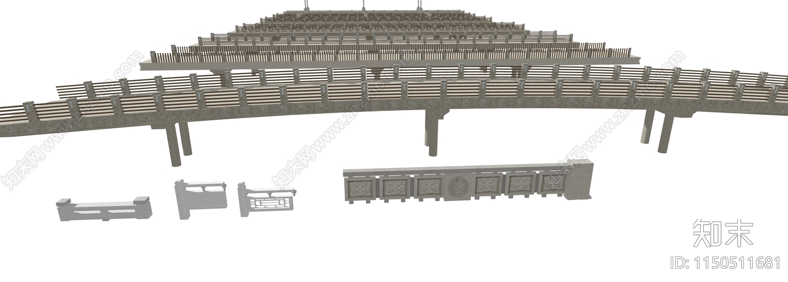 现代景观桥梁SU模型下载【ID:1150511681】