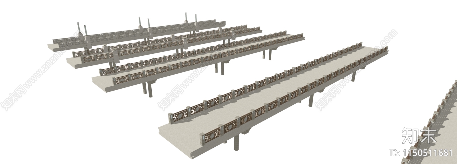 现代景观桥梁SU模型下载【ID:1150511681】