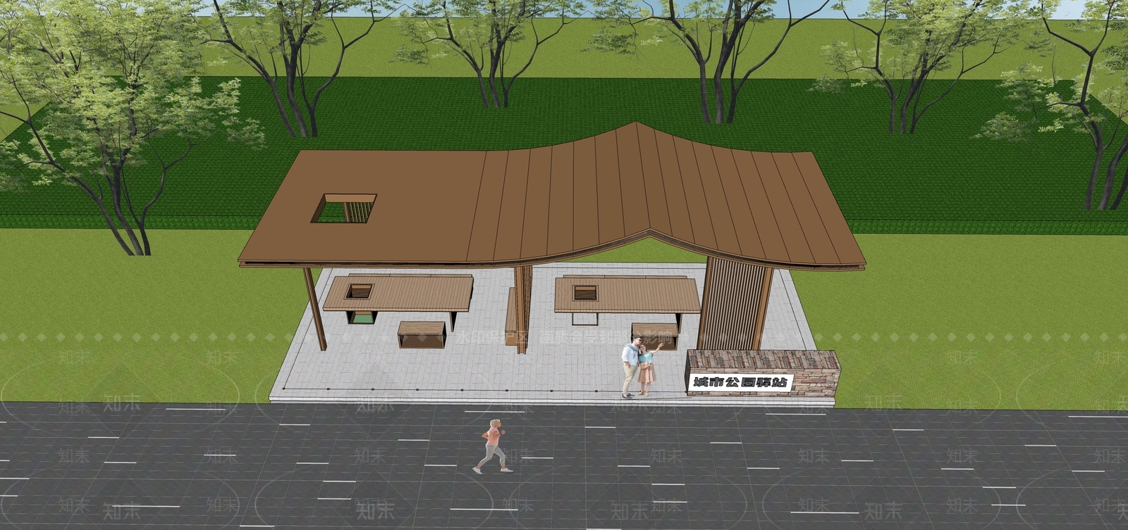现代驿站建筑SU模型下载【ID:1150512356】