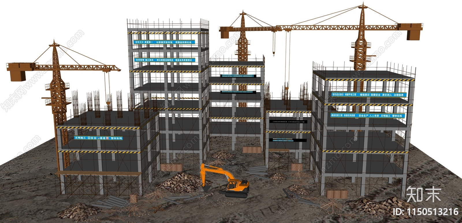 现代工地建筑SU模型下载【ID:1150513216】
