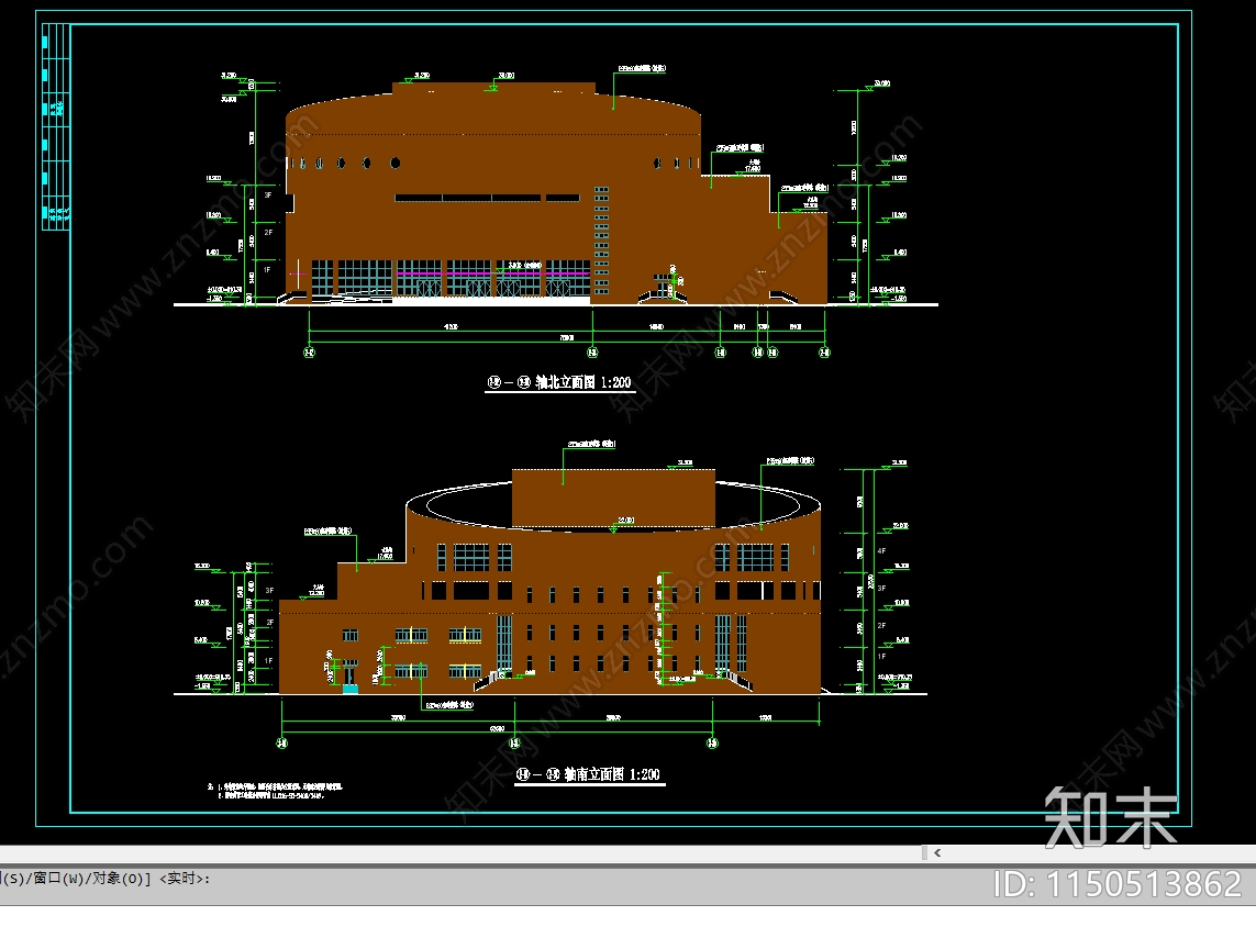 学生活动中心建筑cad施工图下载【ID:1150513862】