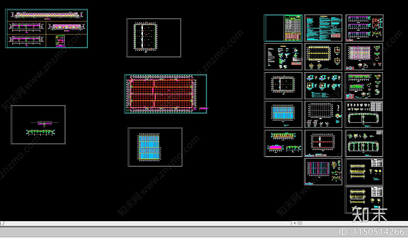 钢结构厂房建筑cad施工图下载【ID:1150514266】