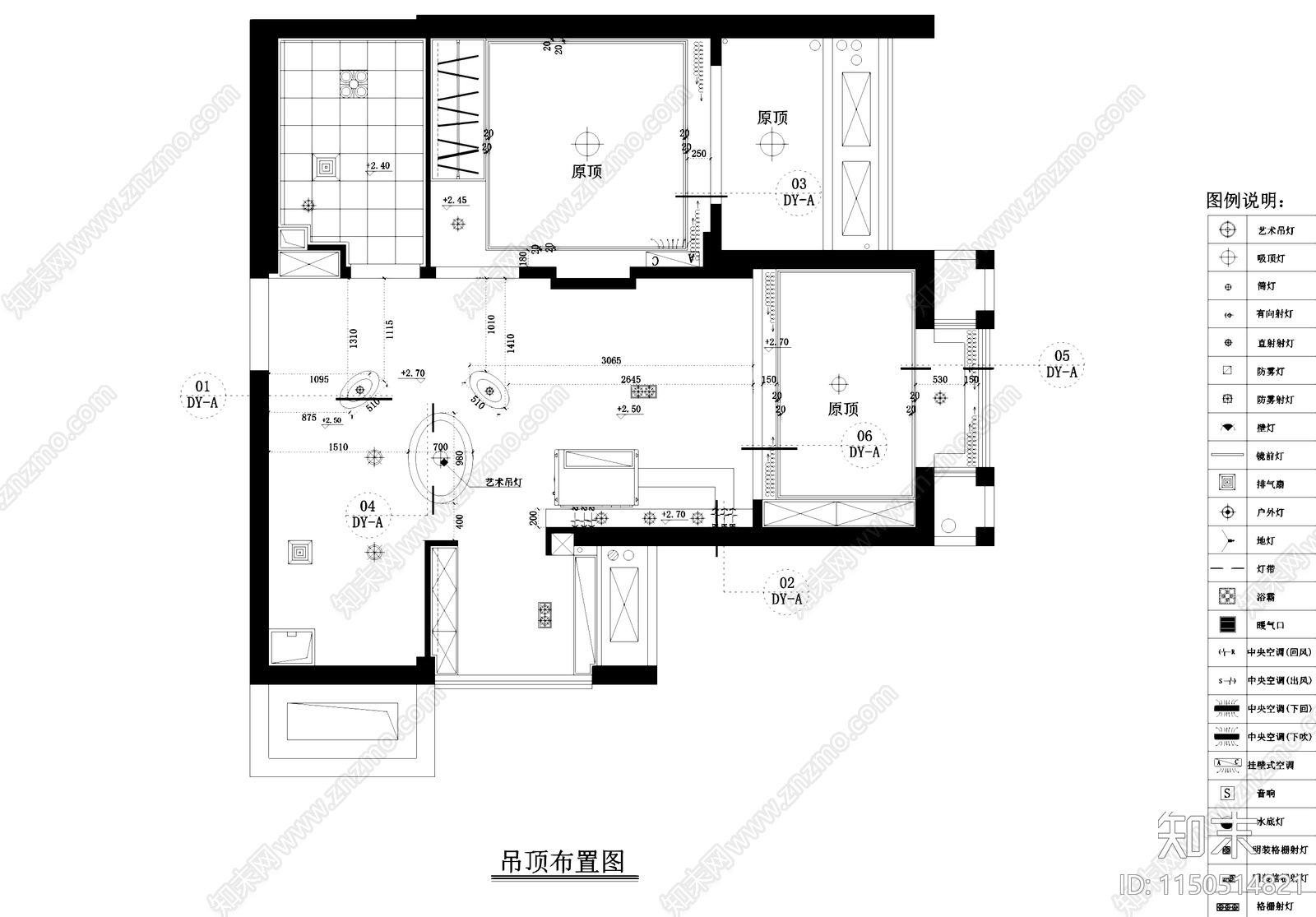 现代简约凯龙地产平层样板房室内家装cad施工图下载【ID:1150514821】