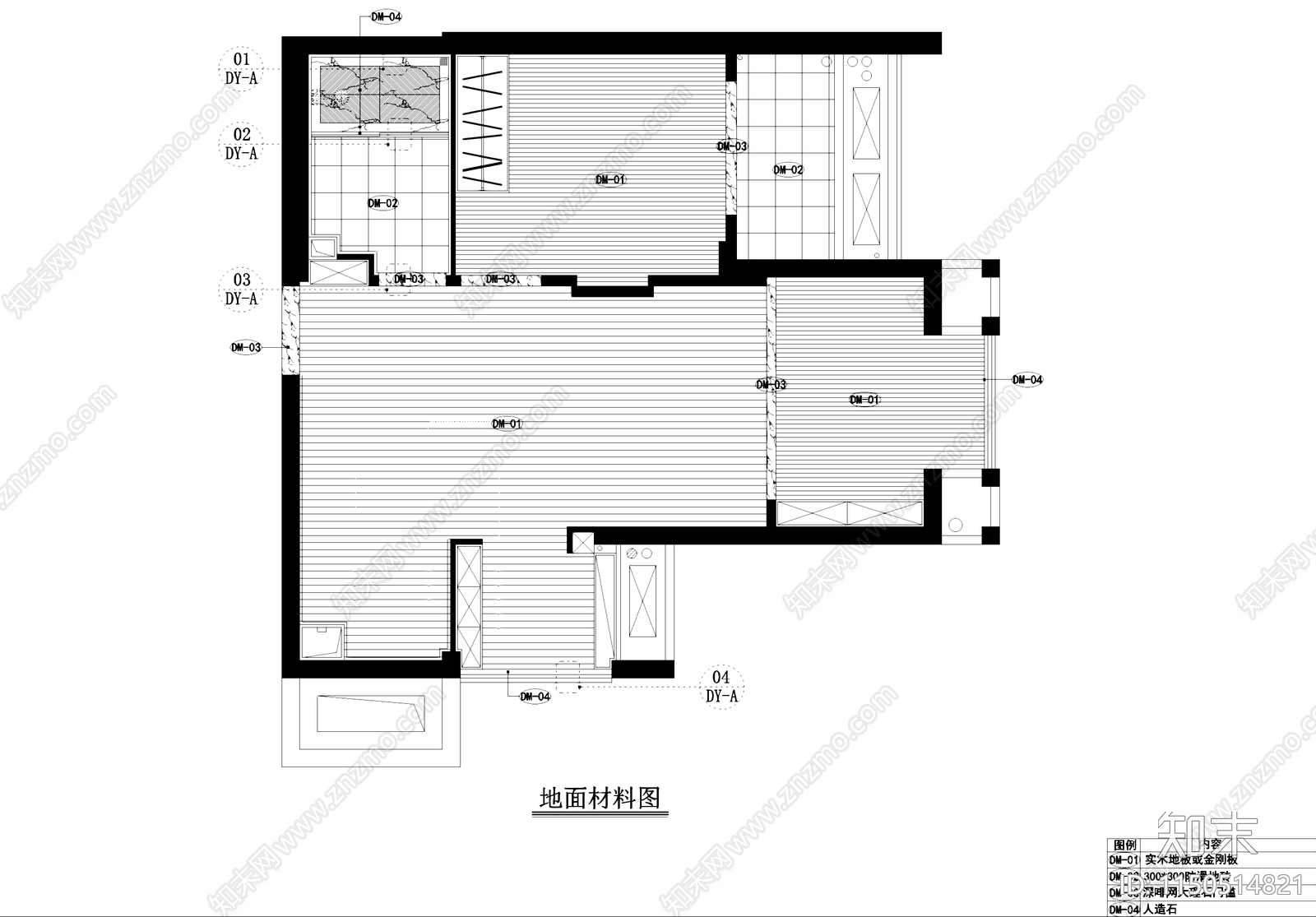 现代简约凯龙地产平层样板房室内家装cad施工图下载【ID:1150514821】