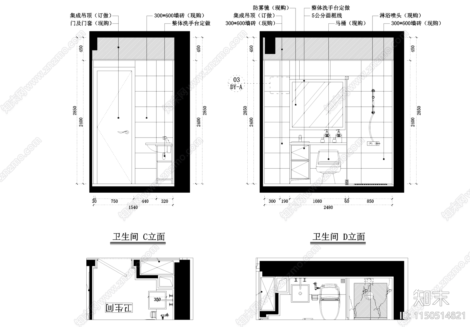 现代简约凯龙地产平层样板房室内家装cad施工图下载【ID:1150514821】