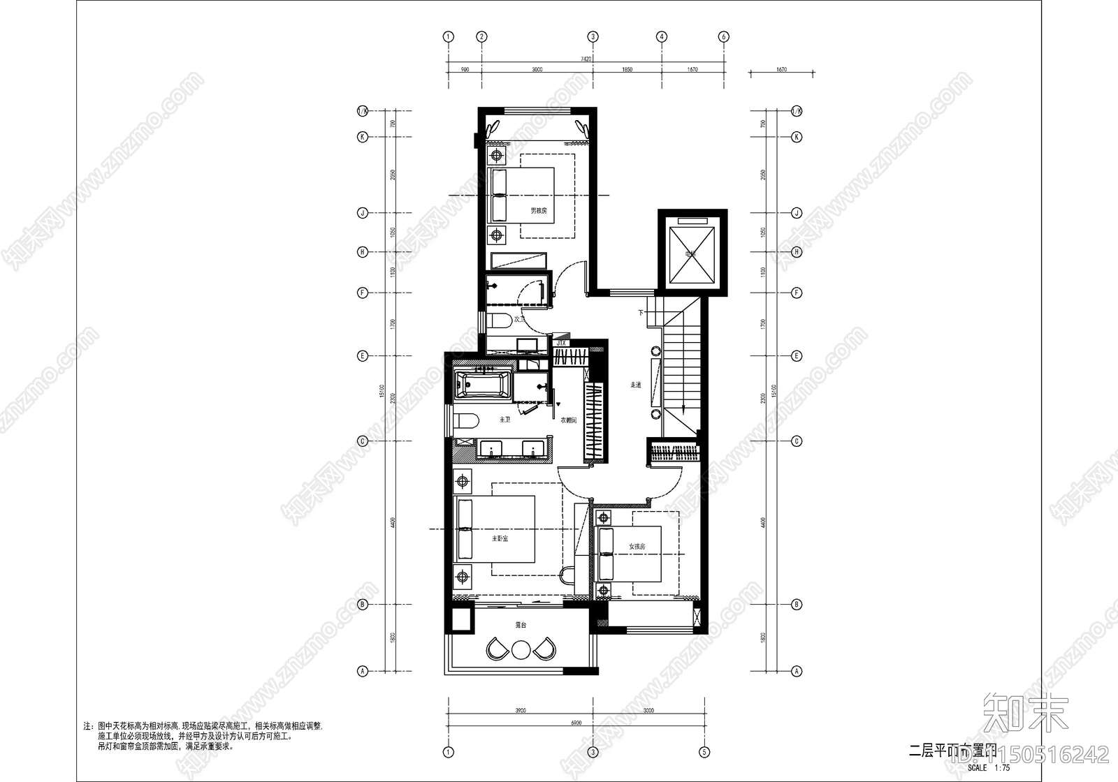 翡翠府别墅样板间室内cad施工图下载【ID:1150516242】