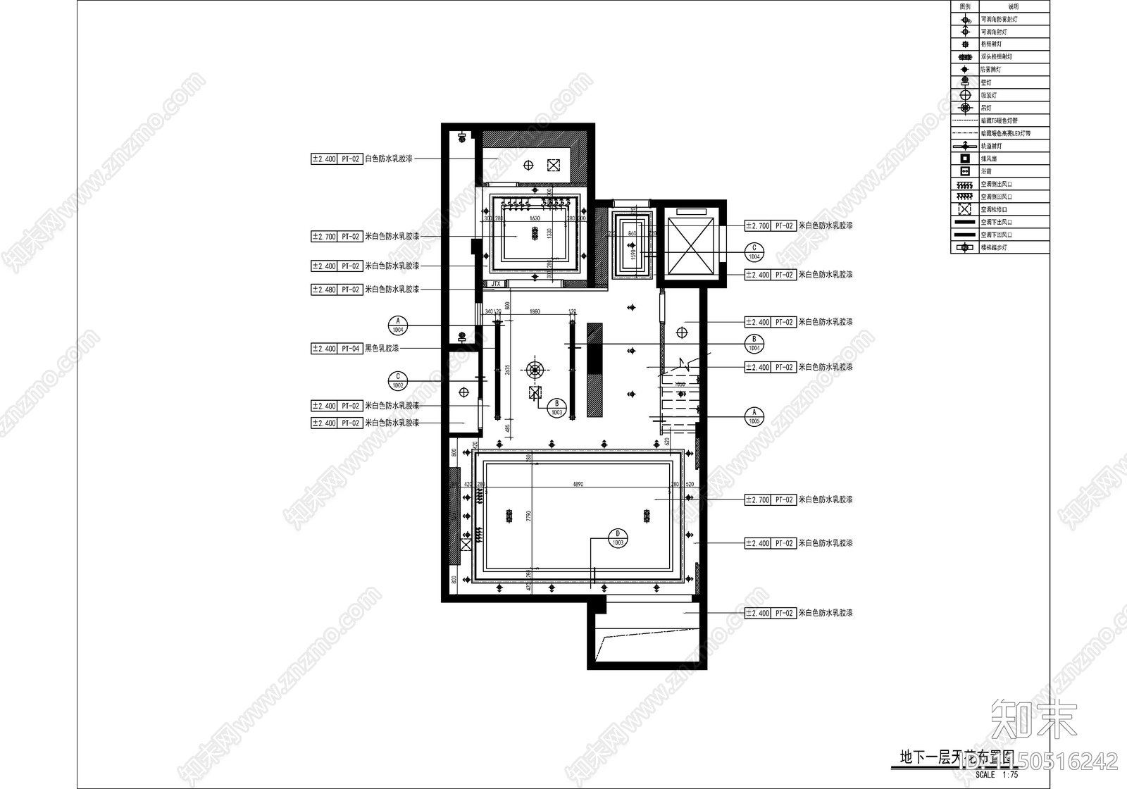 翡翠府别墅样板间室内cad施工图下载【ID:1150516242】