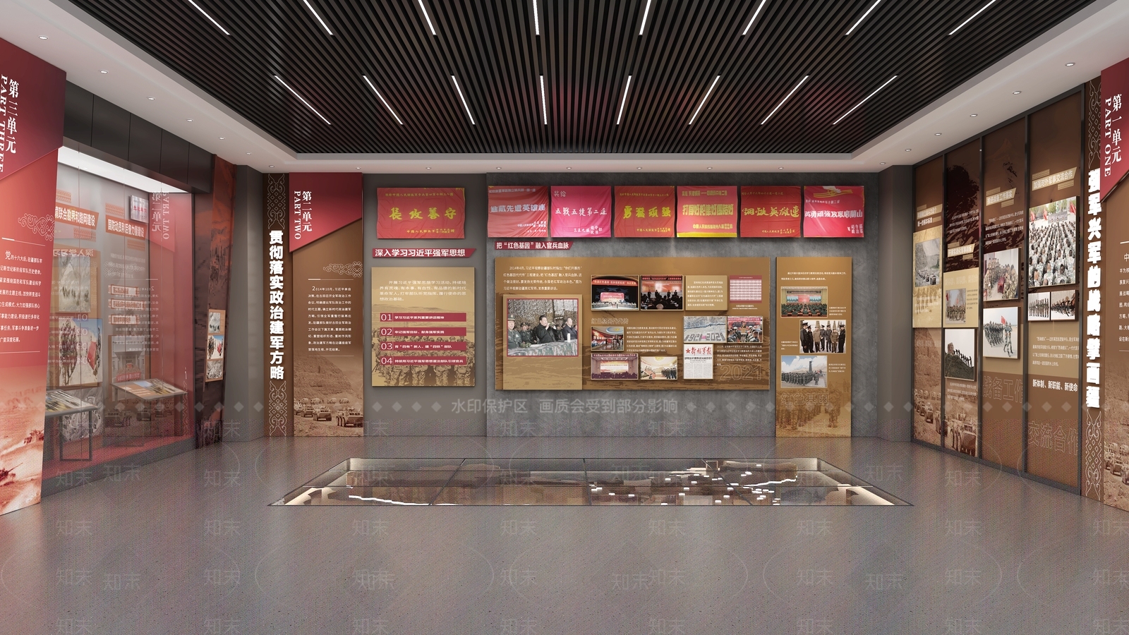 现代党建展厅SU模型下载【ID:1150520232】