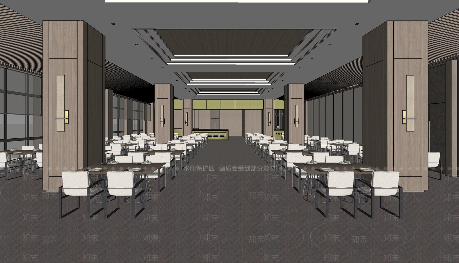 现代自助餐厅SU模型下载【ID:1150520371】