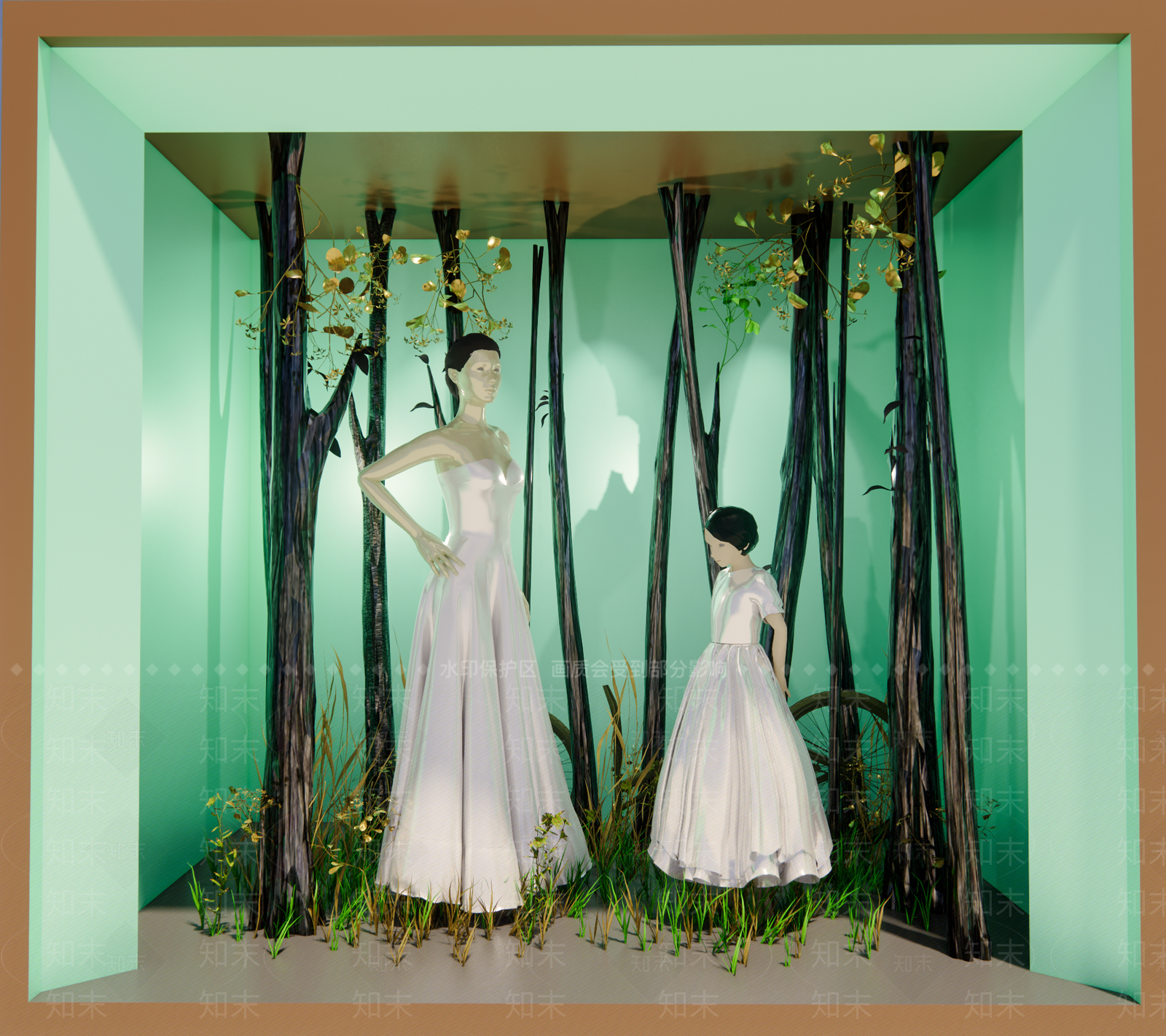 现代婚纱店橱窗SU模型下载【ID:1150520903】