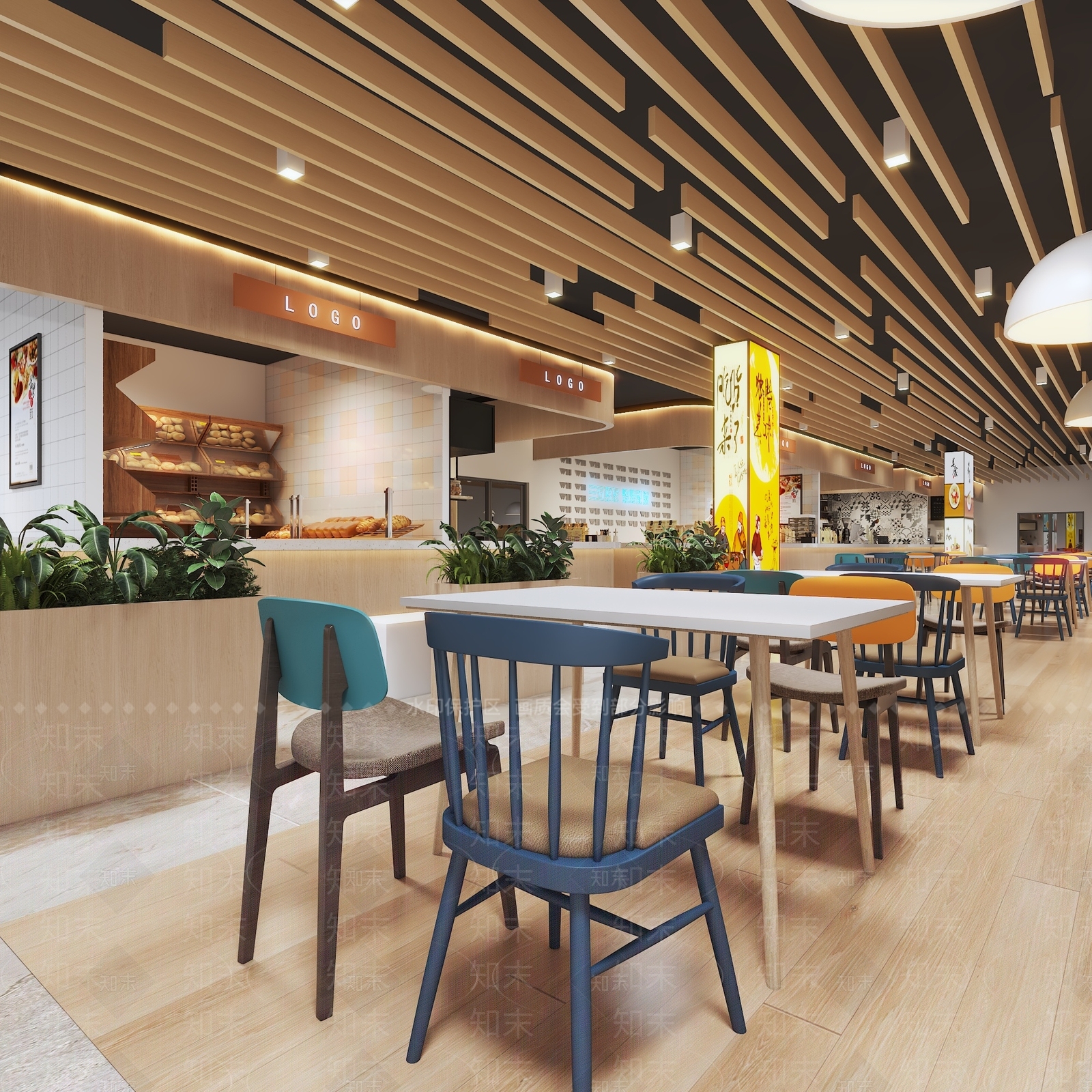 现代室内美食街3D模型下载【ID:1150521254】