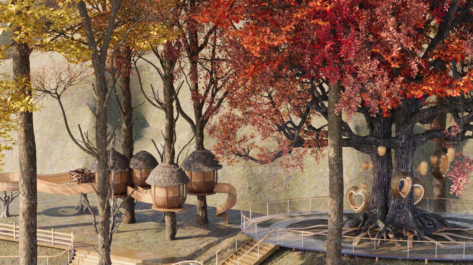 现代山林森林景观3D模型下载【ID:1150521358】