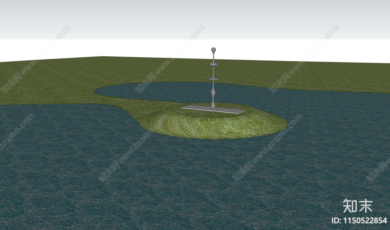 现代大地艺术雕塑小品SU模型下载【ID:1150522854】