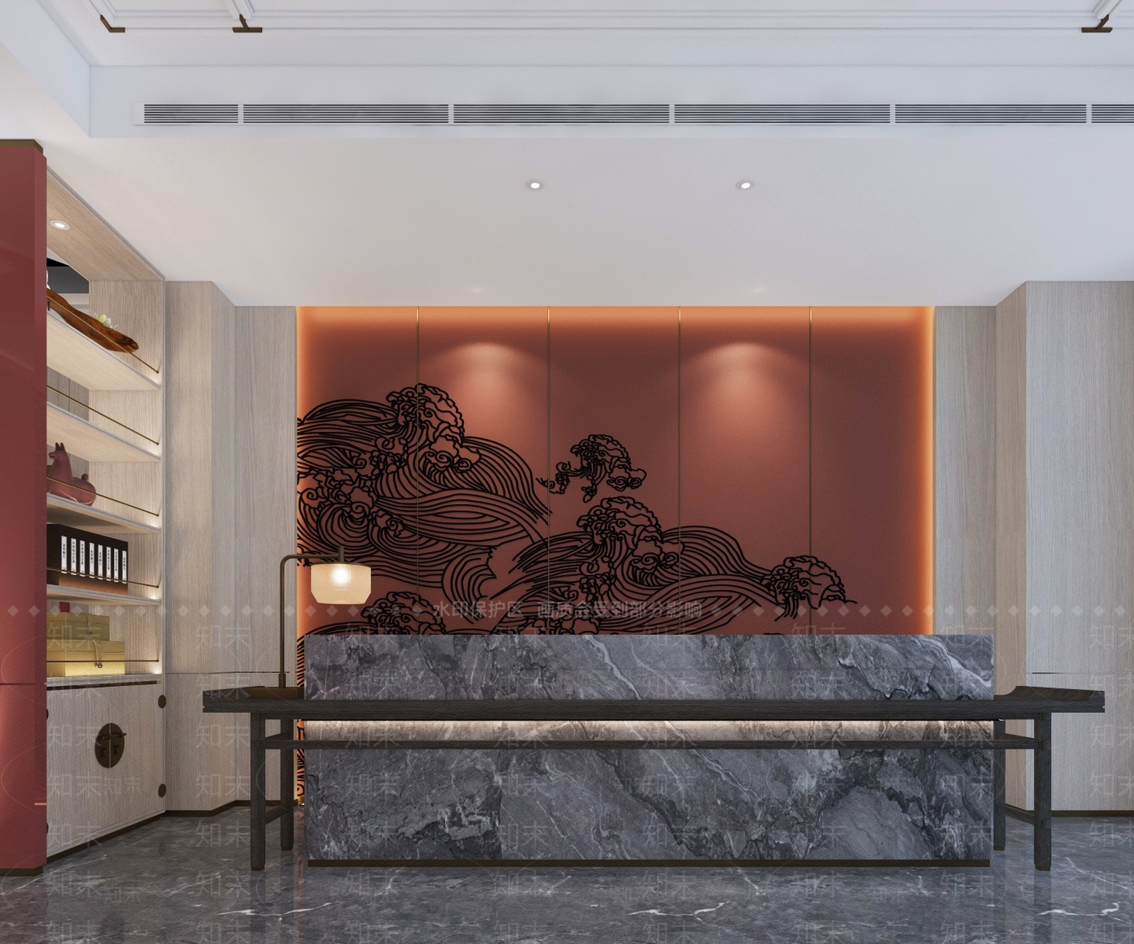 新中式餐厅前台3D模型下载【ID:1150523394】_知末3d模型网