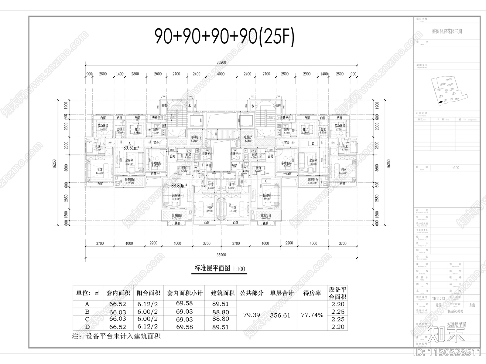 商品房平面户型汇总cad施工图下载【ID:1150528511】