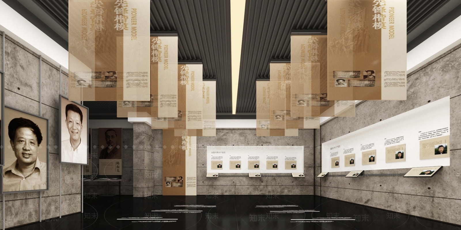 现代党建展厅SU模型下载【ID:1150530294】