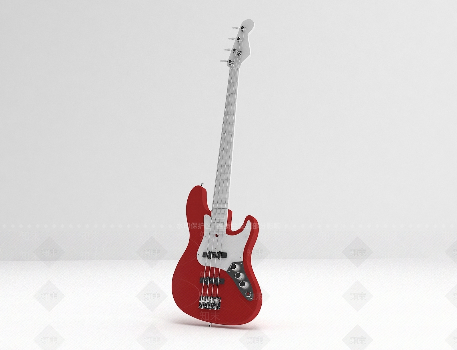 现代红色电吉他3D模型下载【ID:1150534149】