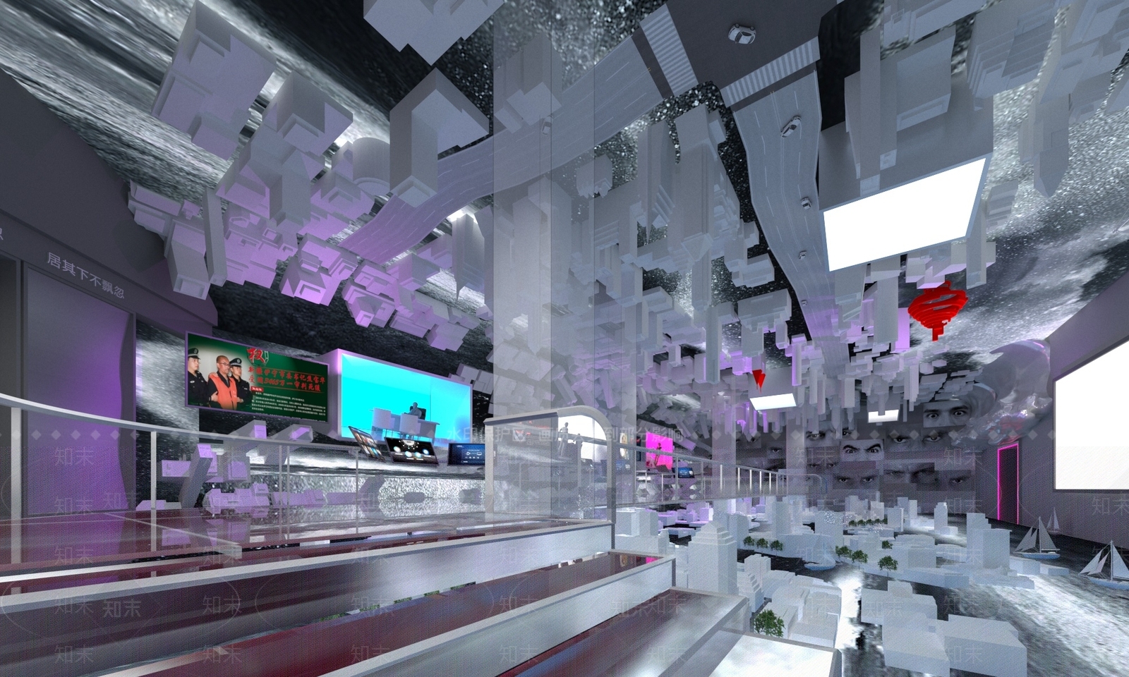 现代党建展厅SU模型下载【ID:1150537154】