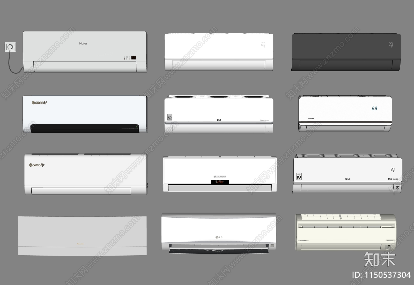 壁挂式空调组合SU模型下载【ID:1150537304】