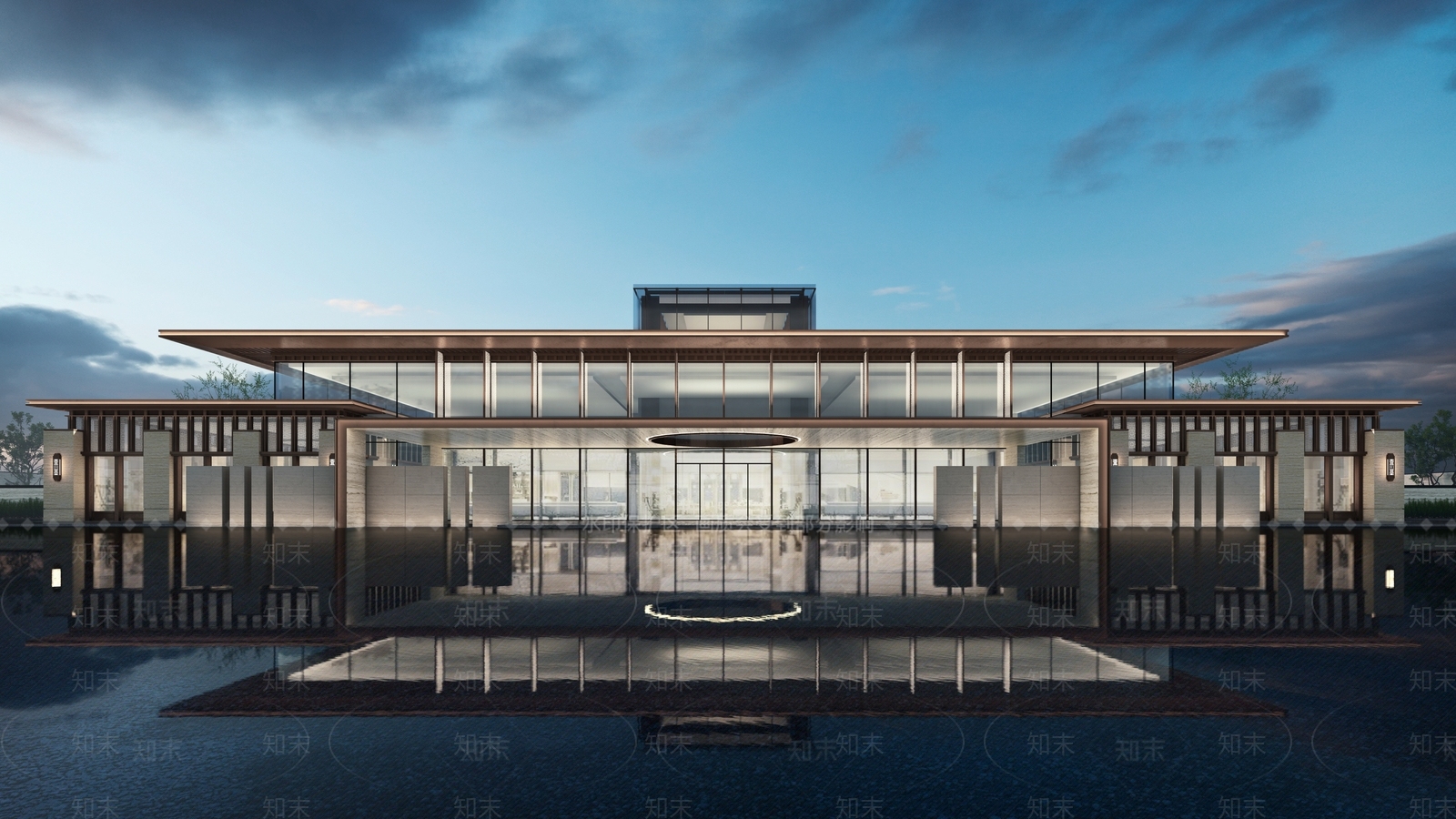 新中式售楼处SU模型下载【ID:1150538126】