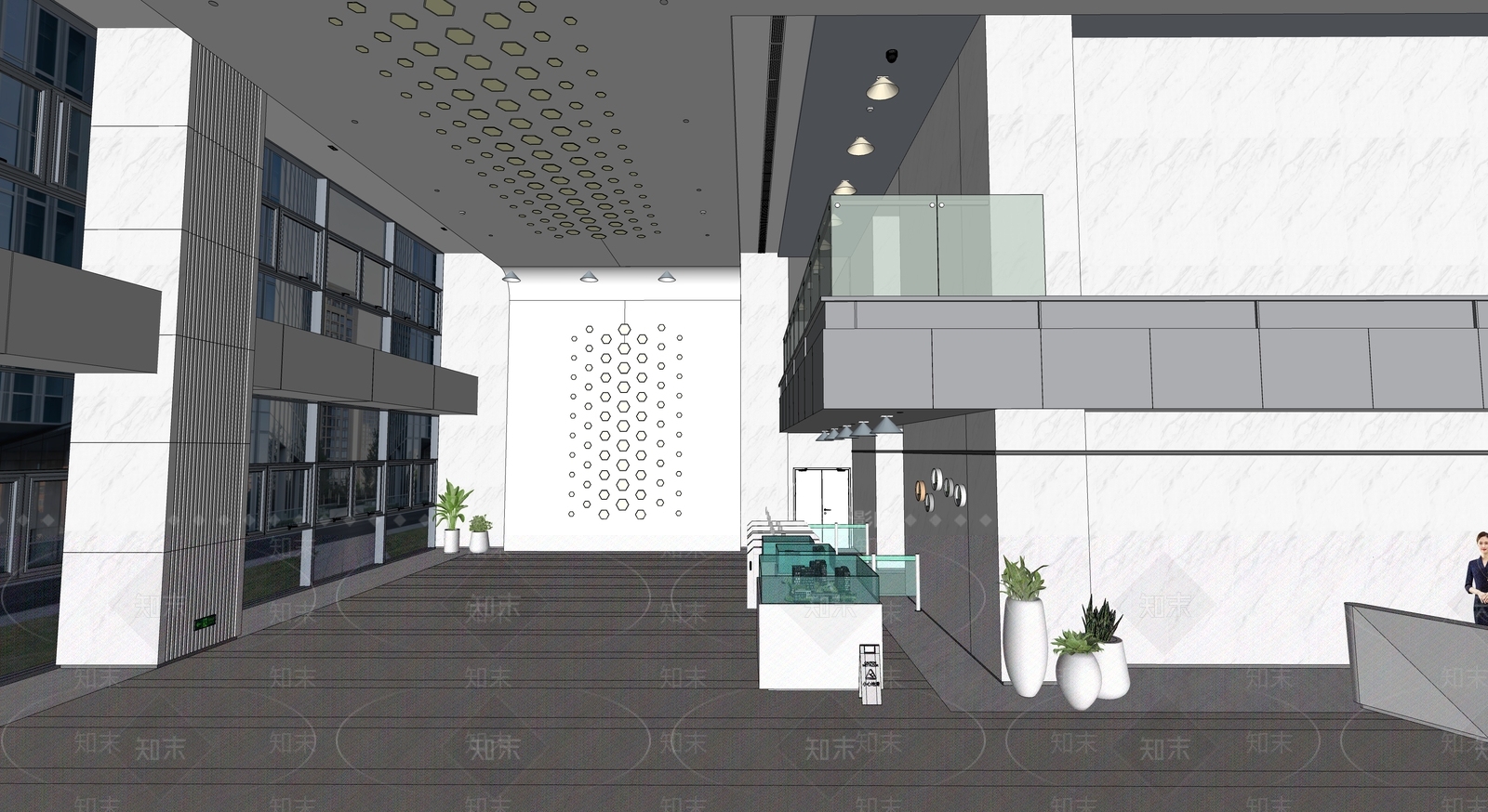 现代公司大堂SU模型下载【ID:1150538520】