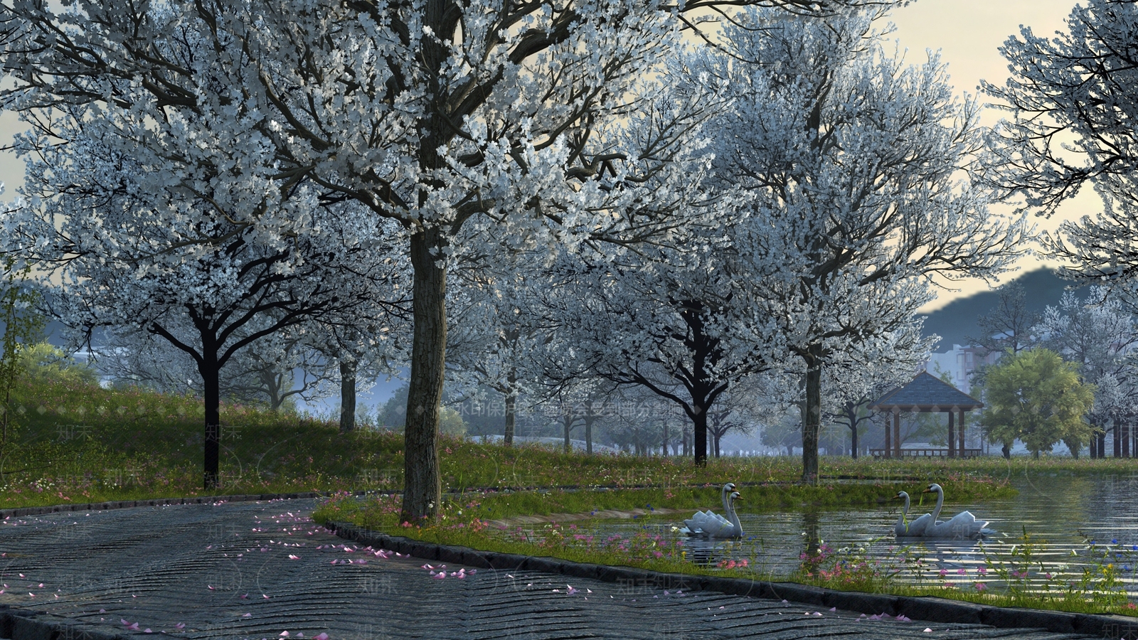 现代桃树林3D模型下载【ID:1150539590】