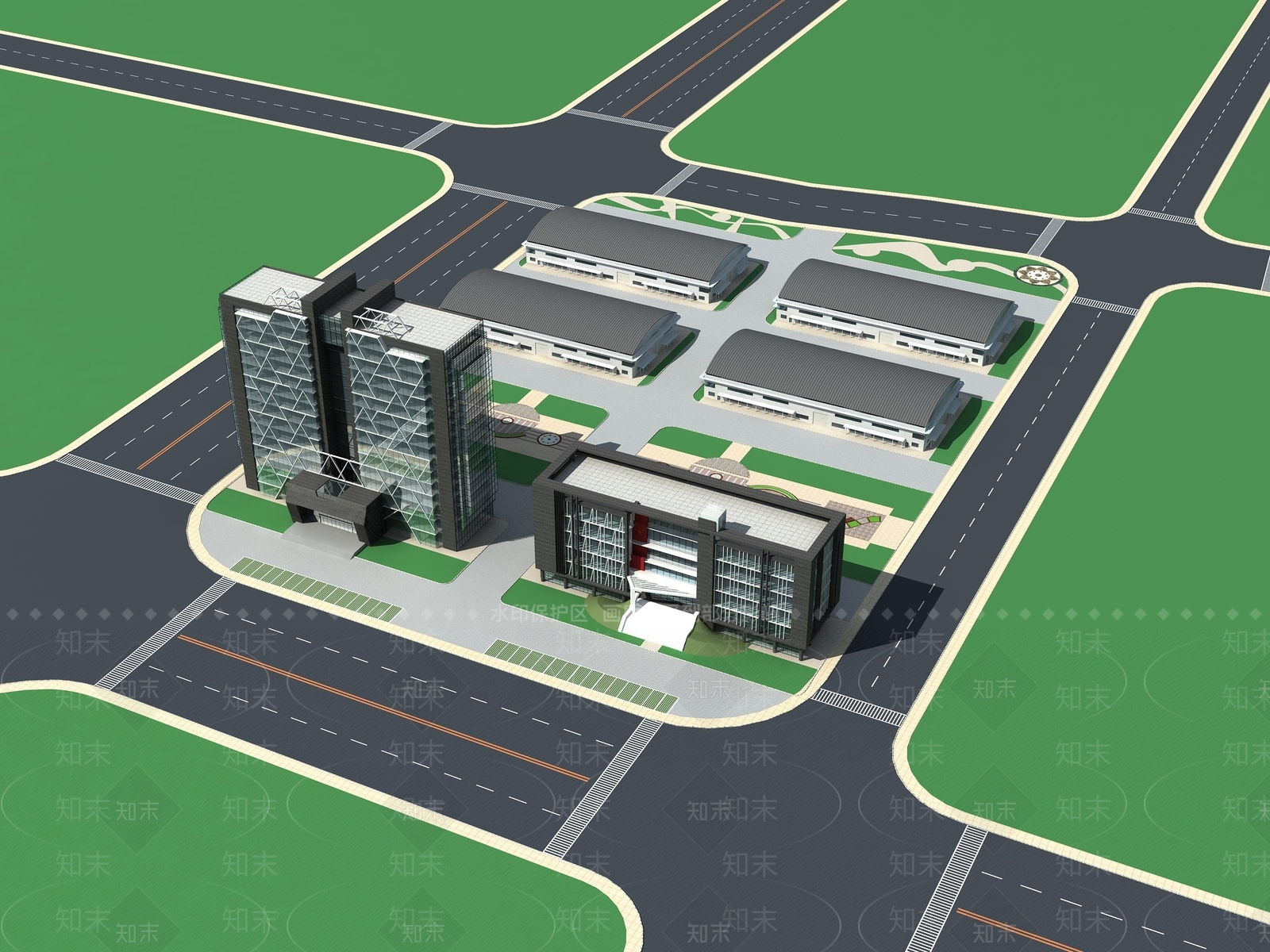 现代办公楼3D模型下载【ID:1150596107】