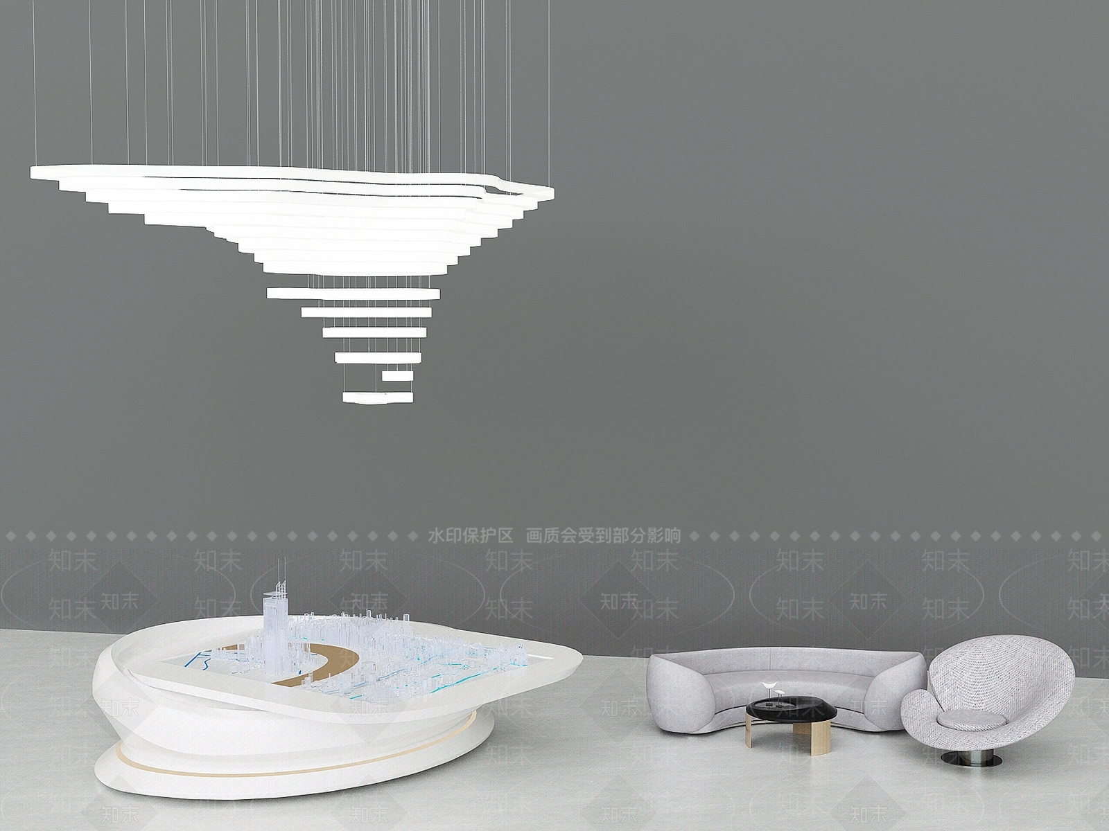 现代售楼处电子沙盘3D模型下载【ID:1150539859】