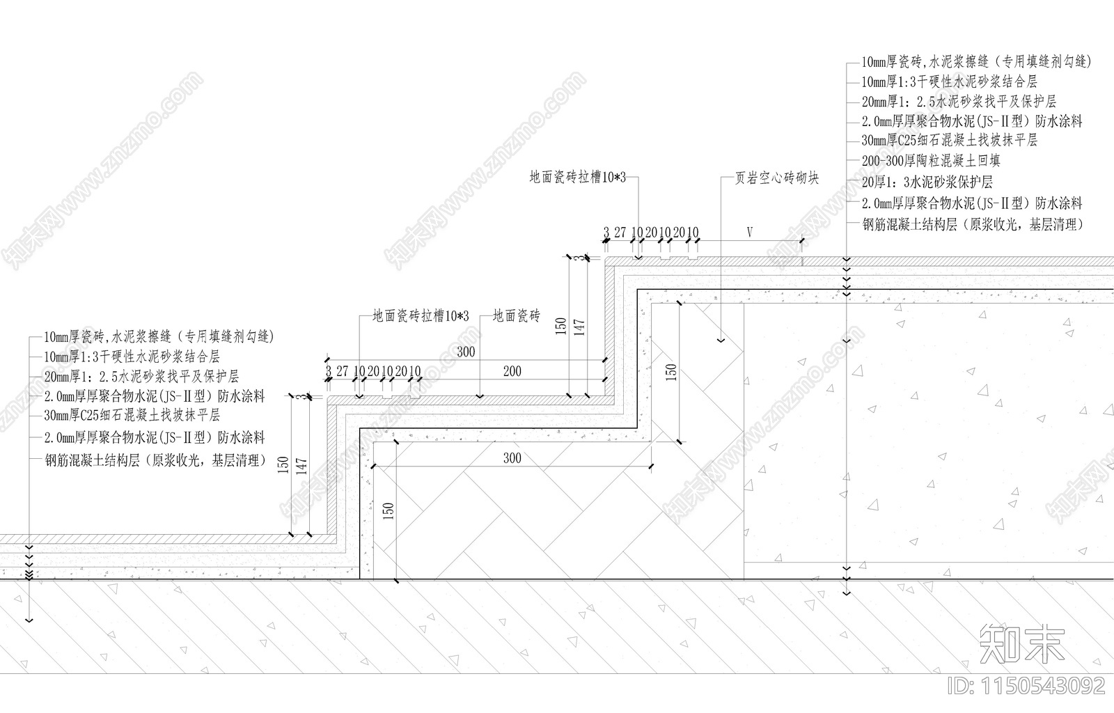 地面瓷砖安装做法施工图下载【ID:1150543092】