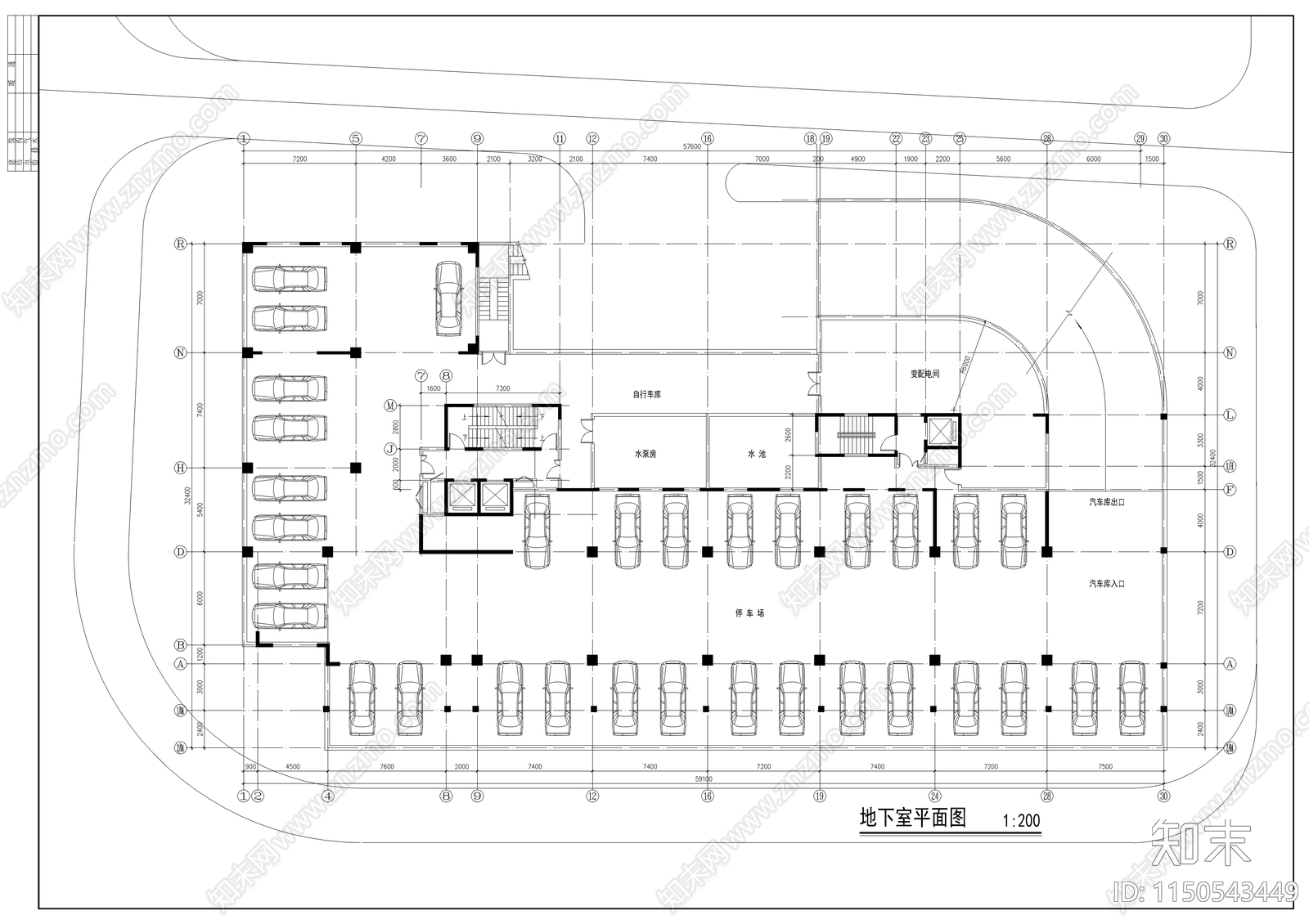 高层住宅区建筑cad施工图下载【ID:1150543449】